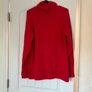 OLD NAVY Red Turtleneck Tunic Sweater